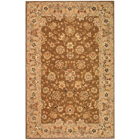 SAFAVIEH Chelsea 3.75 ft. x 5.75 ft. Hand Hooked Small Rectangle Rug - Brown-Ivory HK505B-4